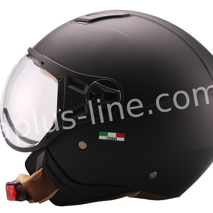 Scooter bromfiets zomerhelm jet helm vito moda notte roof boxer maten xs s m l xl xxl | Scooterhelm