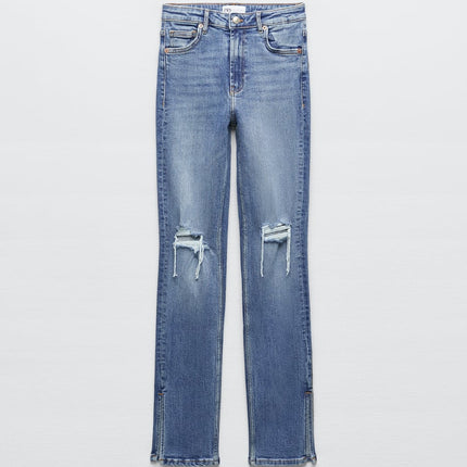 UNICORN Women's jeans with tears and holes, light blue, blue, xxs, xs, s, m, l, xl, xxl, xxxl