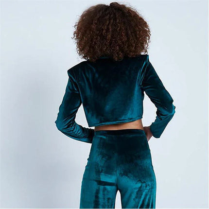 UNICORN Women's blazer velvet green xxs xs s