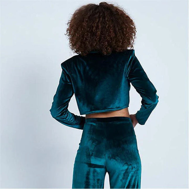 UNICORN Women's blazer velvet green xxs xs s