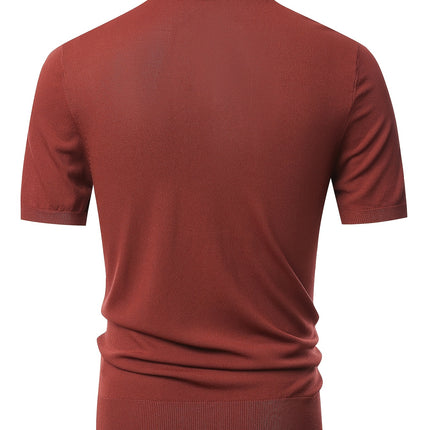 UNICORN Collared Half-Zip Short-Sleeve Shirt Men's Commuting Casual Solid Color s m l xl xxl