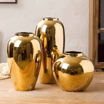 UNICORN 1pc Golden Decorative Ceramic Vase