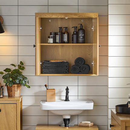 UNICORN Wall Cabinet, Bathroom Cabinet, Kitchen Cabinet, Dark Natural