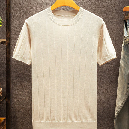 UNICORN Men Slim Fit Striped Textured Knit Crew Neck T-Shirt s m l xl