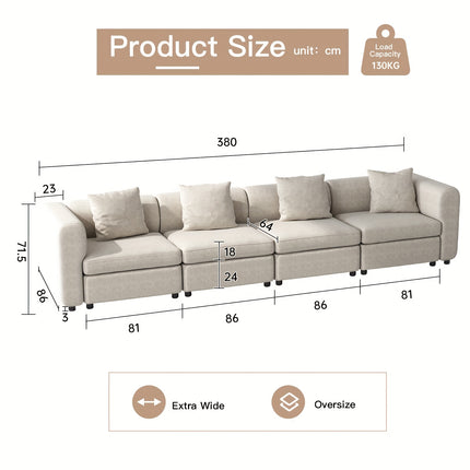 UNICORN Modern Modular Sectional Sofa Living Room Furniture Beige