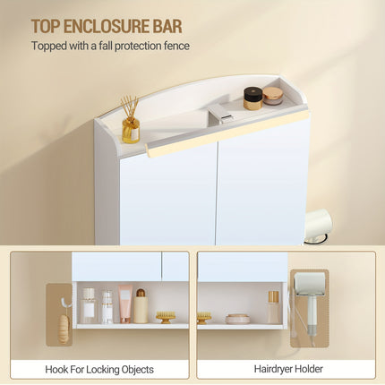 UNICORN Mirror Cabinet for The Bathroom Hairdryer Holder