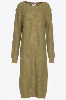 UNICORN Women's long dress rib knitted long sleeves orange khaki green xs s m l xl