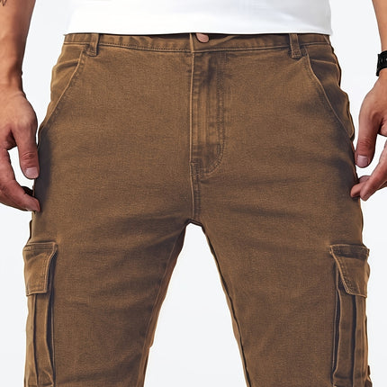 UNICORN Men'S Tapered Slim Fit Khaki Durable Jeans xs s m l xl xxl xxxl