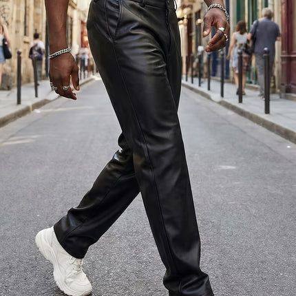 UNICORN Glossy PU Leather Pants, New Solid Color Slim-Fit Long Trousers s m l xl xxl