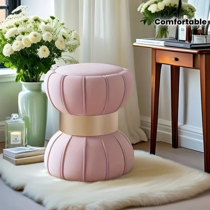UNICORN Vanity Stool Comfortable for Bedroom, Living Room, Beige Gray Pink
