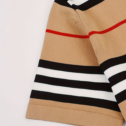 UNICORN Striped Round Neck Short Sleeve Knit Top for Trendy Spring s m l xl