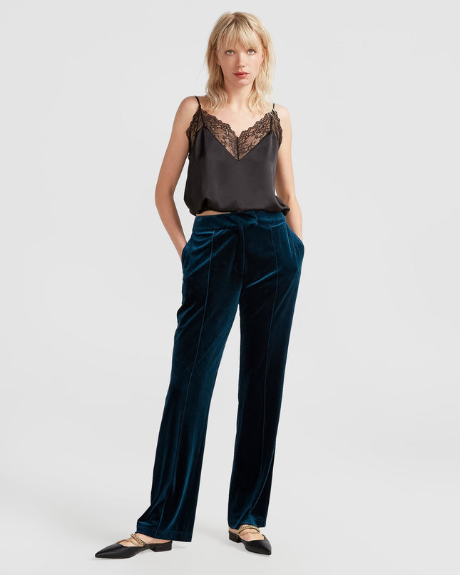 UNICORN Women's velvet trousers dark green xs s m l