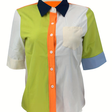 UNICORN Summer Fashion Casual Color Block Shirt s m l xl xxl