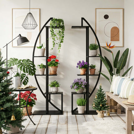 UNICORN Multi-Purpose Curved Display Shelf Bonsai Flower Plant Matt Black