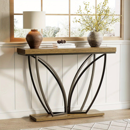 UNICORN Industrial Rustic Brown Sofa Table - Height After Assembly: 27 Inches