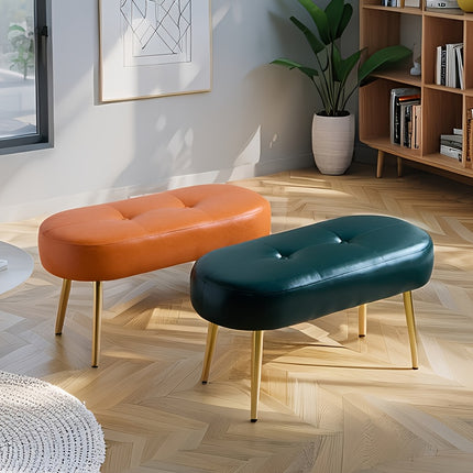 UNICORN Contemporary Entryway Shoe Bench Orange Green Black