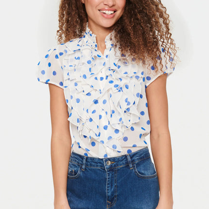 UNICORN Women's polka dot blouse green light blue white yellow xs s m l xl xxl