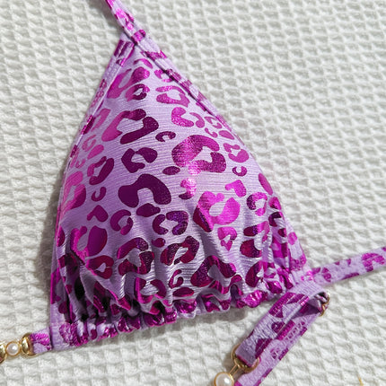 UNICORN Leopard Print Halter Neck Bikini Set, 2pcs, Ideal for Vacation xs s m l
