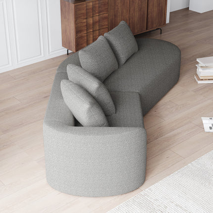 UNICORN Chenille sofa Modern, upholstered, oversized corner sofa, 4-seater, extra deep and wide seating, curved cloud couch with 4 decorative cushions, freely combinable sofa for living room and bedroom