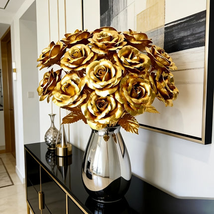 UNICORN 14pcs Artificial Golden Roses Valentine'S Day Gifts