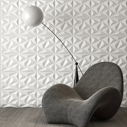 UNICORN Waterproof & Oil Proof 20pcs Diamond Texture 3D Wall Panels White