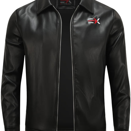 UNICORN Men'S PU Jacket, European Size, Breathable And Versatile Coat m l xl xxl xxxl