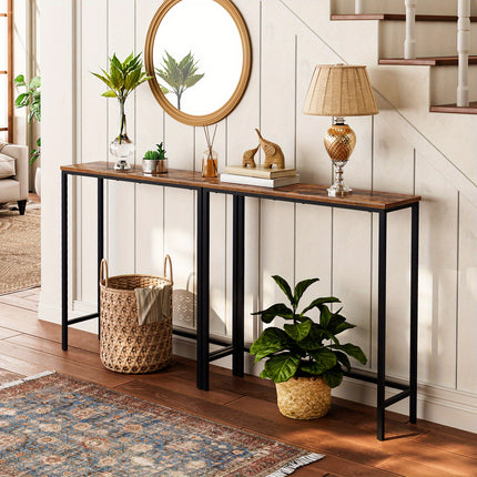 UNICORN Console Table in Rustic Brown Black White Measuring 74.93 cm