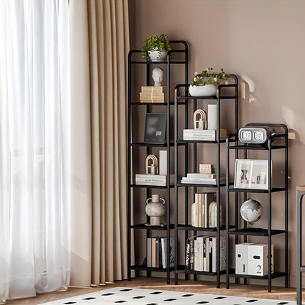 UNICORN Bookcase, Shelf, Standing Shelf, Slim Bookcase Black/Rustic Brown