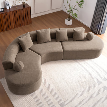 UNICORN L-Shaped Sofa Brown Modern Minimalist 327x215x65cm for Living Room
