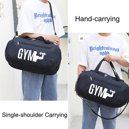 UNICORN GYM Fitness Theme Print Duffel Bag Large Capacity White Black Blue