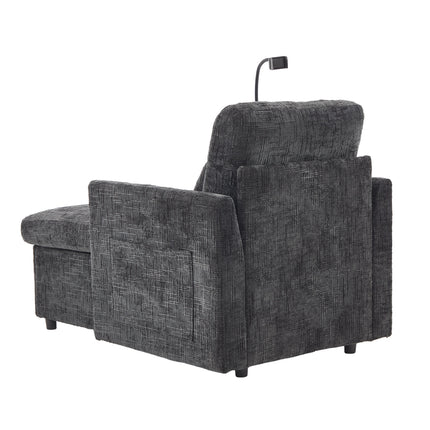 UNICORN Multifunctional Recliner Sofa, Lounge Chair with Phone Holder Black
