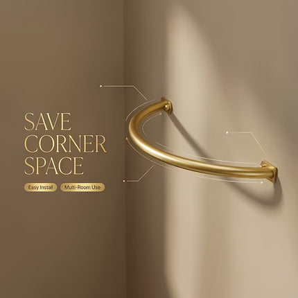 UNICORN Heavy-Duty Curved Corner Wardrobe Rod with Curved