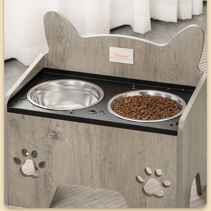 UNICORN Raised Dog Bowls, Elevated Dog Bowl Vintage Brown/Grey