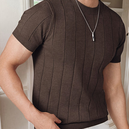 UNICORN Short-Sleeve Knitted Light Luxury T-Shirt White Brown s m l xl xxl