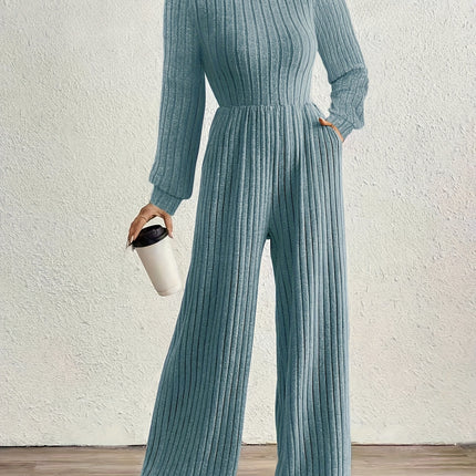 UNICORN High Neck Long Sleeve Versatile Womens Jumpsuit Solid Color s m l xl