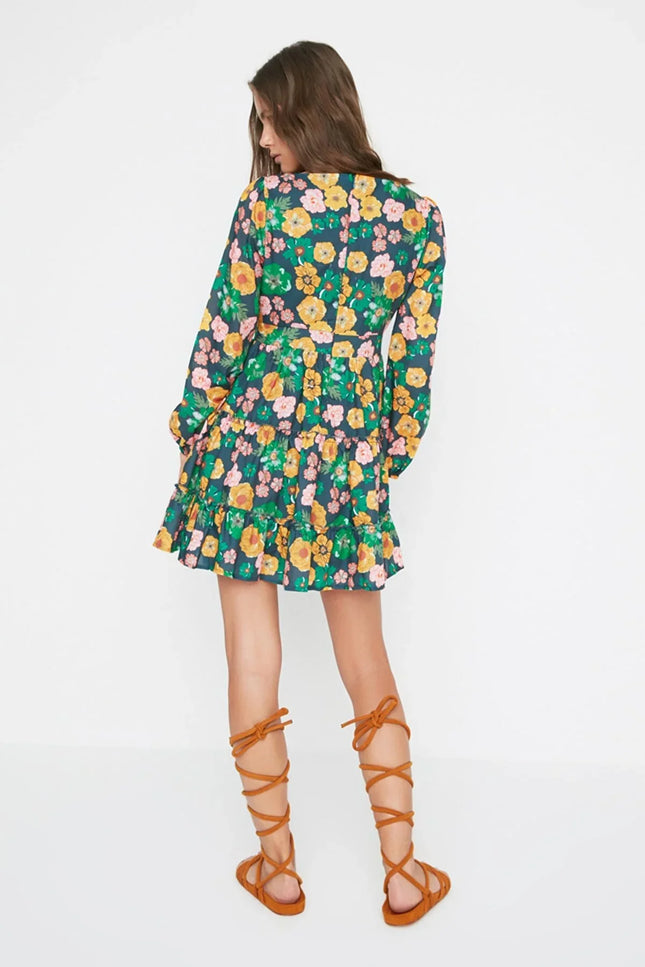UNICORN Women's dress floral pattern green xs s m l xl