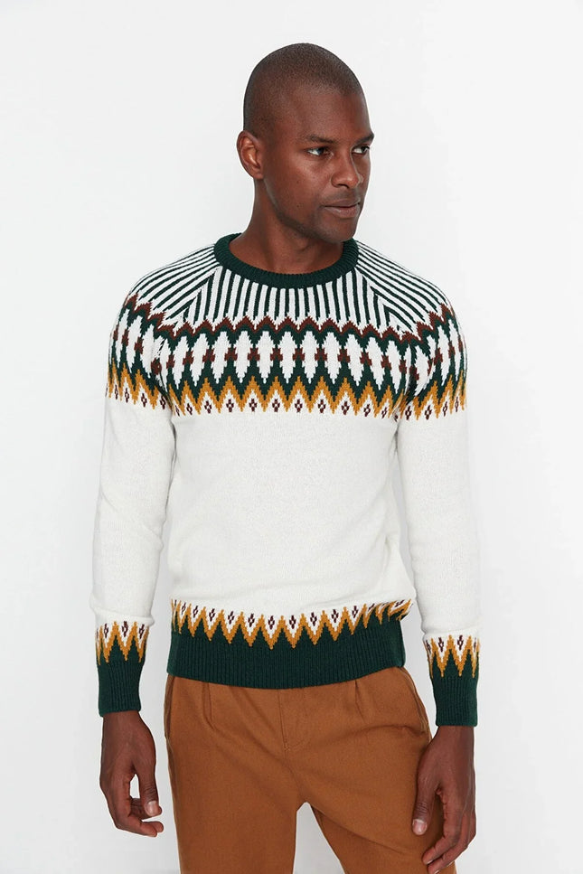 UNICORN Men's sweater motif white green yellow s m l xl xxl