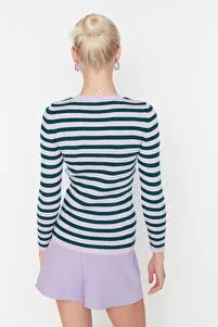 UNICORN Women's sweater striped purple beige pink green orange black white blue dark blue red s m l