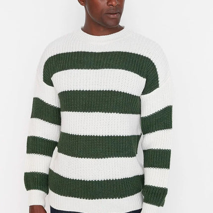 UNICORN Men's knitted sweater striped green brown black blue red s m l xl