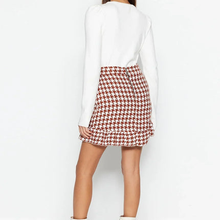 UNICORN Women's skirt check orange green black xs s m l xl
