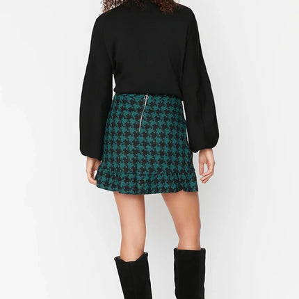 UNICORN Women's skirt check orange green black xs s m l xl