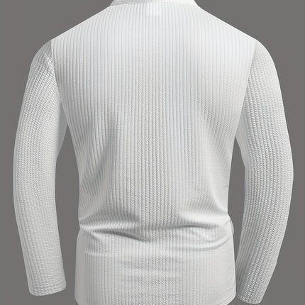 UNICORN Men's Shirt Long Sleeve Placket Stripe Design, Textured Fabric Stretch s m l xl xxl