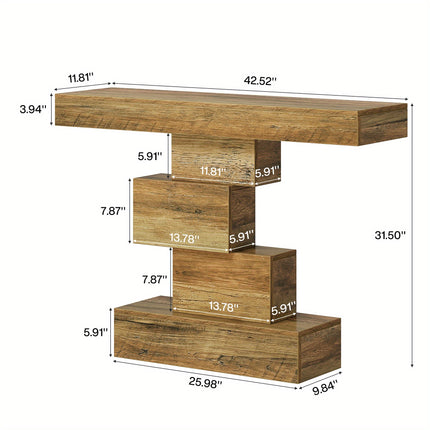 UNICORN 107.95cm Farmhouse Console Table Light Brown