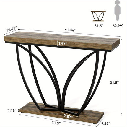 UNICORN Industrial Rustic Brown Sofa Table - Height After Assembly: 27 Inches