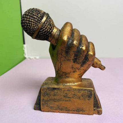 UNICORN Microphone Trophy Resin Statue Desktop Decor for Music Lovers