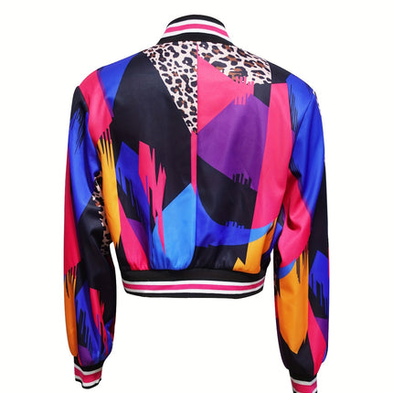 UNICORN designed Trendy Patterned Baseball Jacket for Women s m l xl xxl