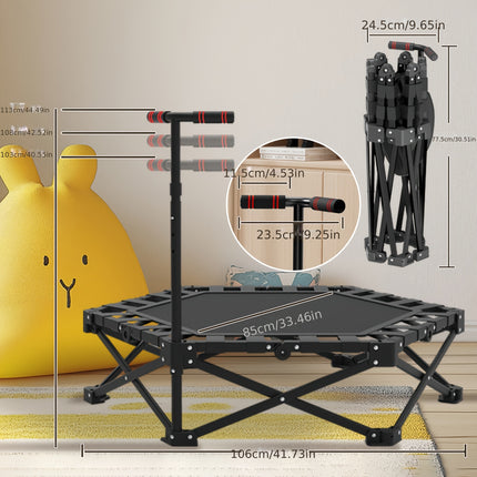 UNICORN Trampoline Indoor Foldable Mini Adult Springs Fitness Black