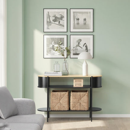 UNICORN Input Console with Storage Wardrobe Black Furniture L110Cm X B39Cm X H76Cm