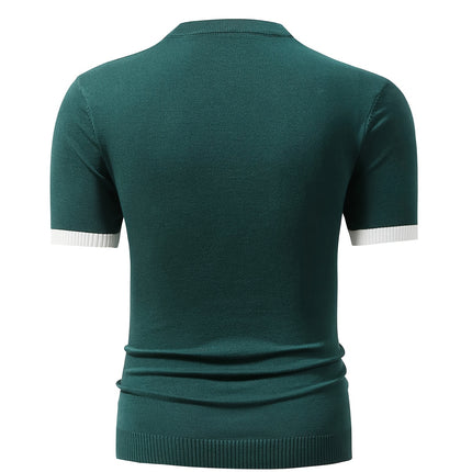 UNICORN Men Stylish Color Block Striped Knit Jersey Dark green s m l xl xxl