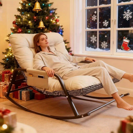 UNICORN Modern Bedroom Rocking Chair, Indoor Two-Seater Orange Beige Gray
